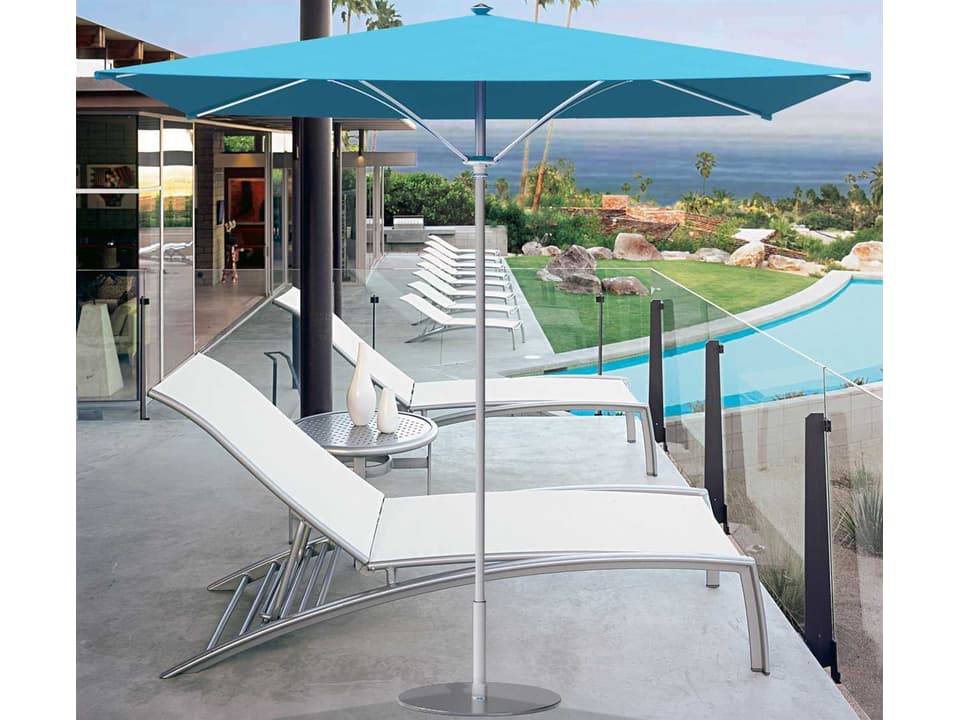 Trace 8 Foot Aluminum Square Outdoor Patio Umbrella