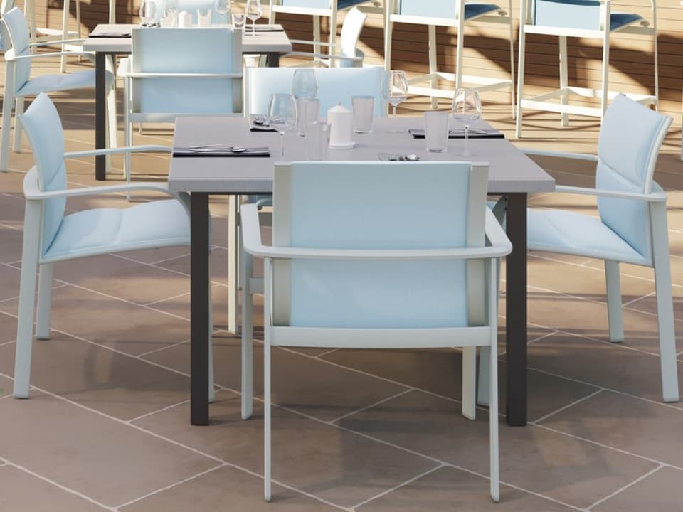 Twist Padded Sling Aluminum Dining Set