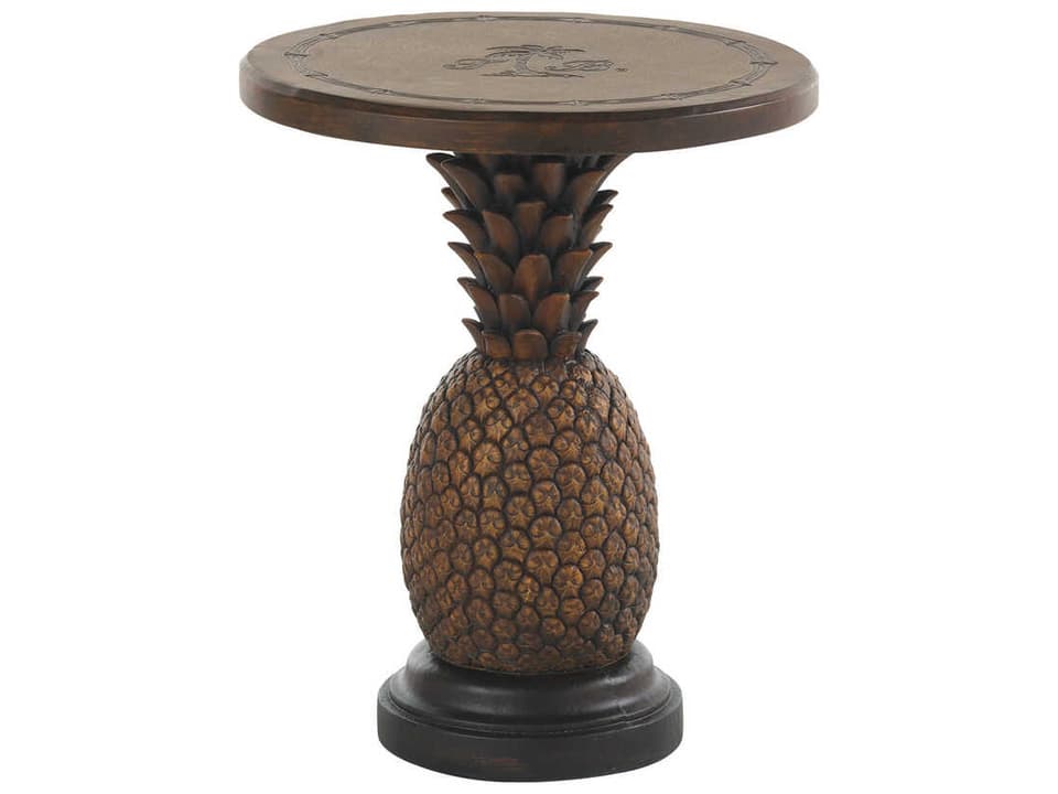 Alfresco Living Aluminum Pineapple Table Round End Table