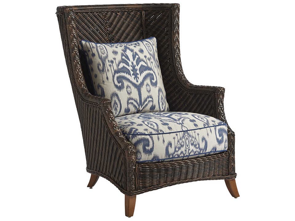 Island Estate Lanai Wicker Wing Lounge Chair in Umber