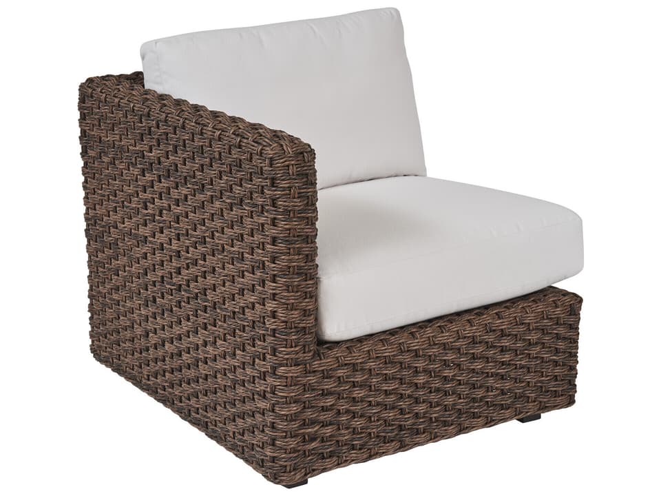 Kilimanjaro Wicker Left Arm Lounge Chair in Rich Tobacco