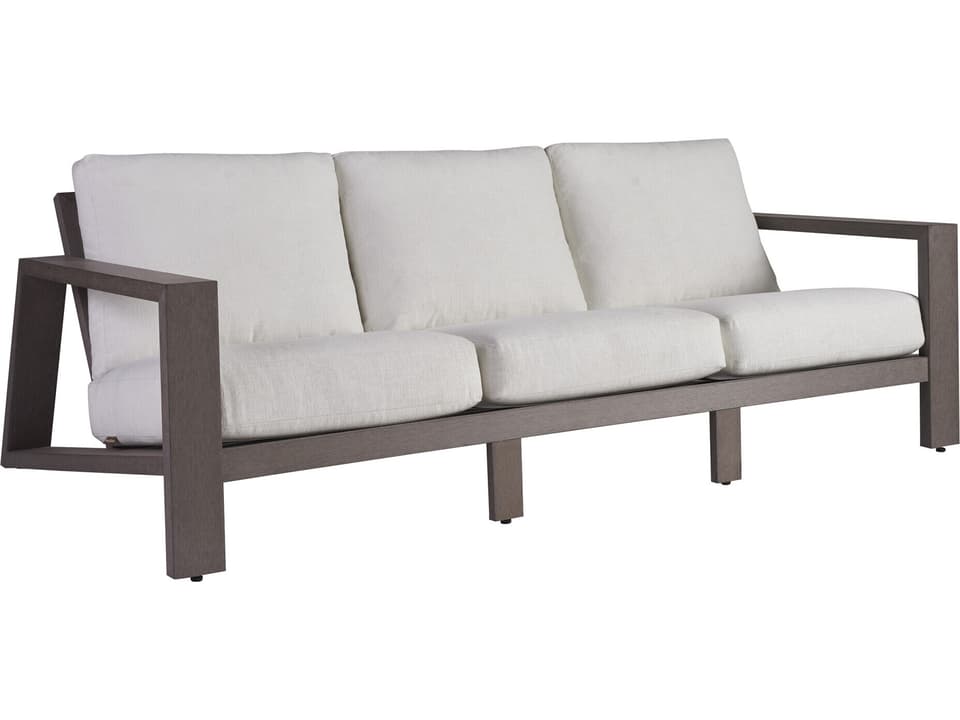 Mozambique Synthetic Teak Sofa in Taupe Gray