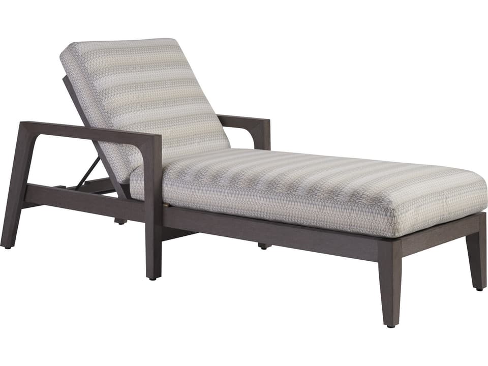 Mozambique Synthetic Teak Adjustable Chaise Lounge in Taupe Gray