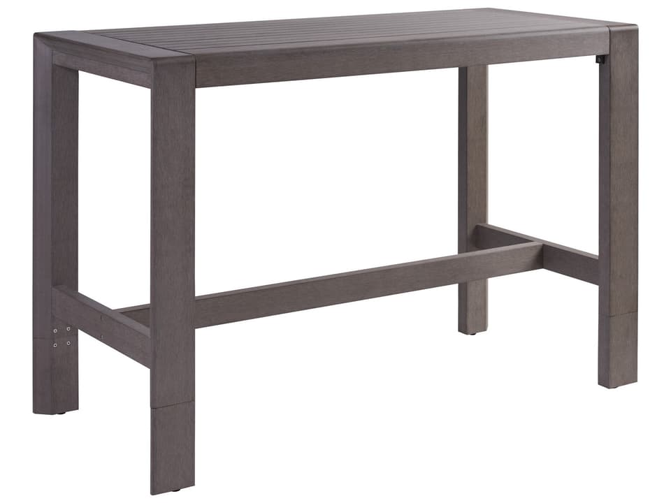 Mozambique Rectangular Synthetic Teak Bistro Table in Taupe Gray