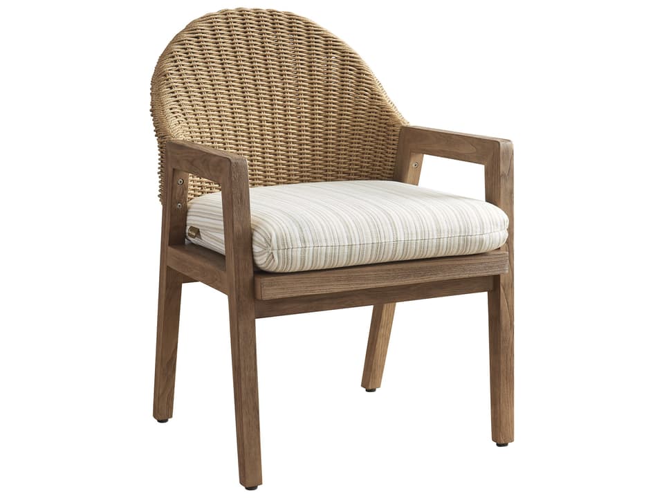 Isle of Palms Arm Dining Chair in Light Mocha