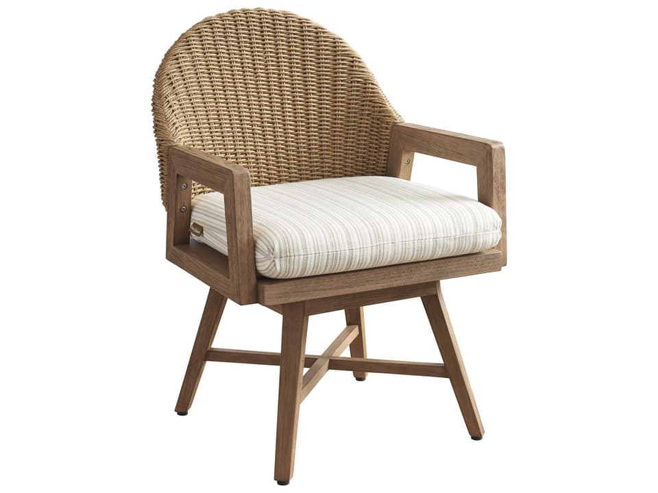 Isle Of Palms Wicker Teak Swivel Dining Chair