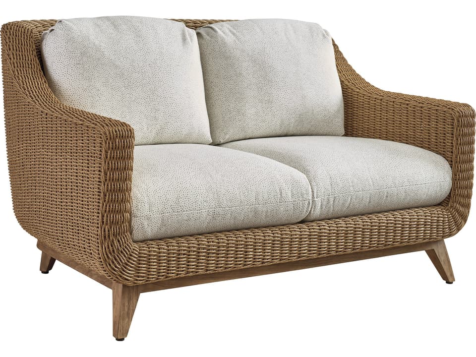 Isle Of Palms Wicker Loveseat with Teak Base
