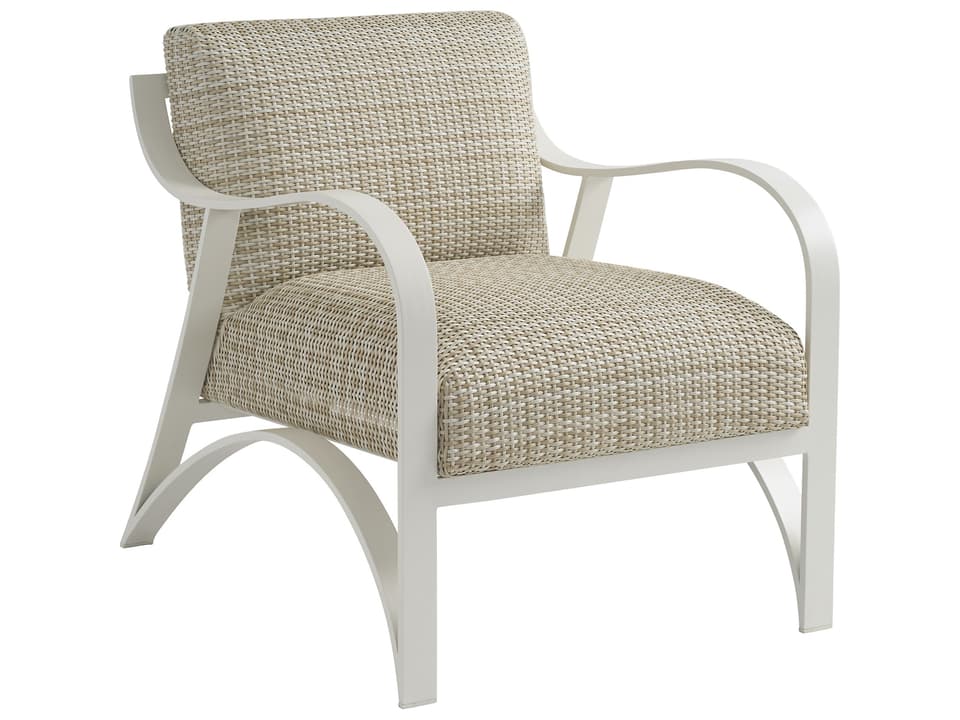 Sand Dune Aluminum Wicker Lounge Chair in Ivory