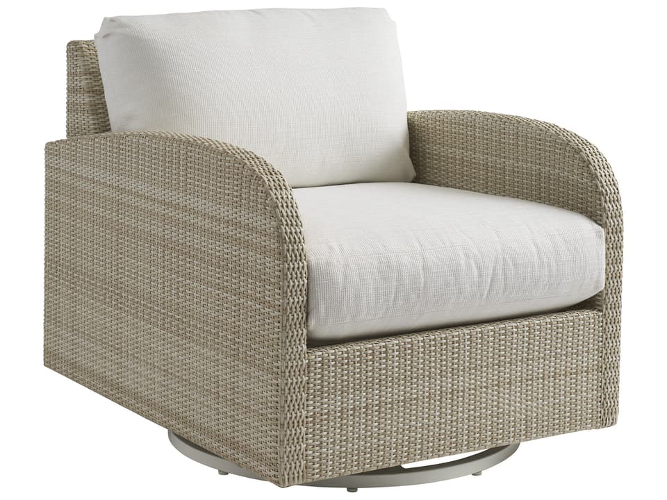 Sand Dune Swivel Lounge Chair with Ivory Aluminum Frame