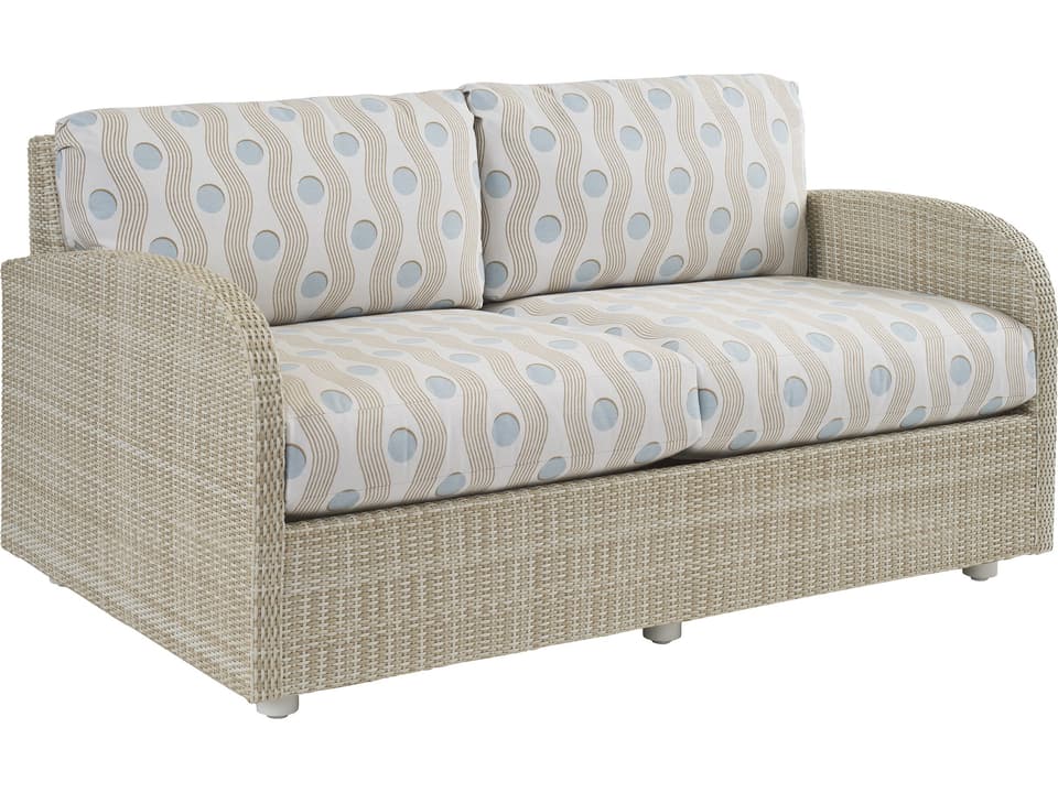 Sand Dune Loveseat with Woven Accents in Ivory