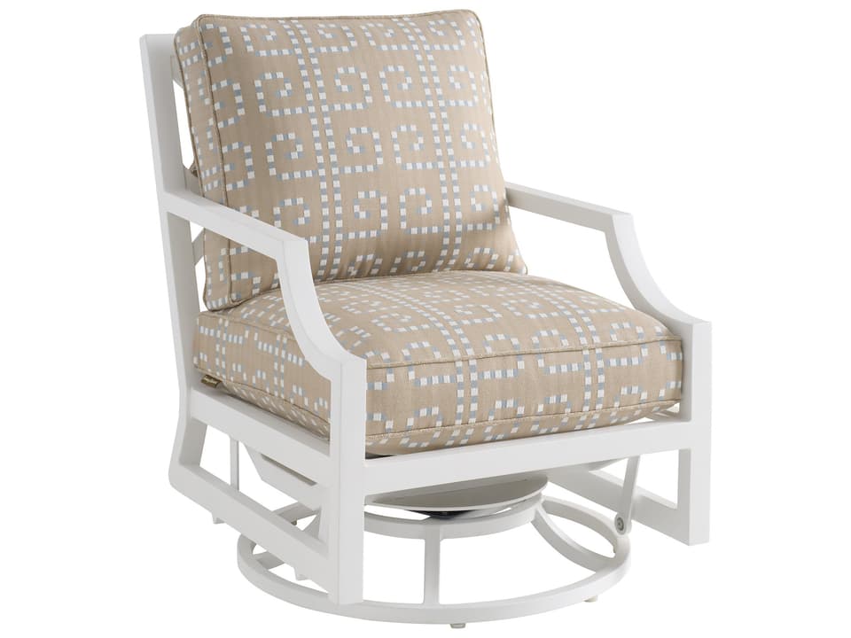 Island Classic Aluminum Swivel Lounge Chair in Chalk White