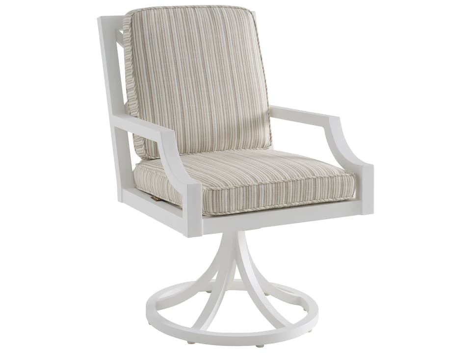 Island Classic Aluminum Swivel Rocker Arm Chair in Chalk White