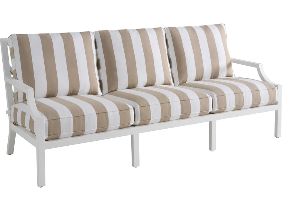 Island Classic 3-Seat Aluminum Sofa in Chalk White