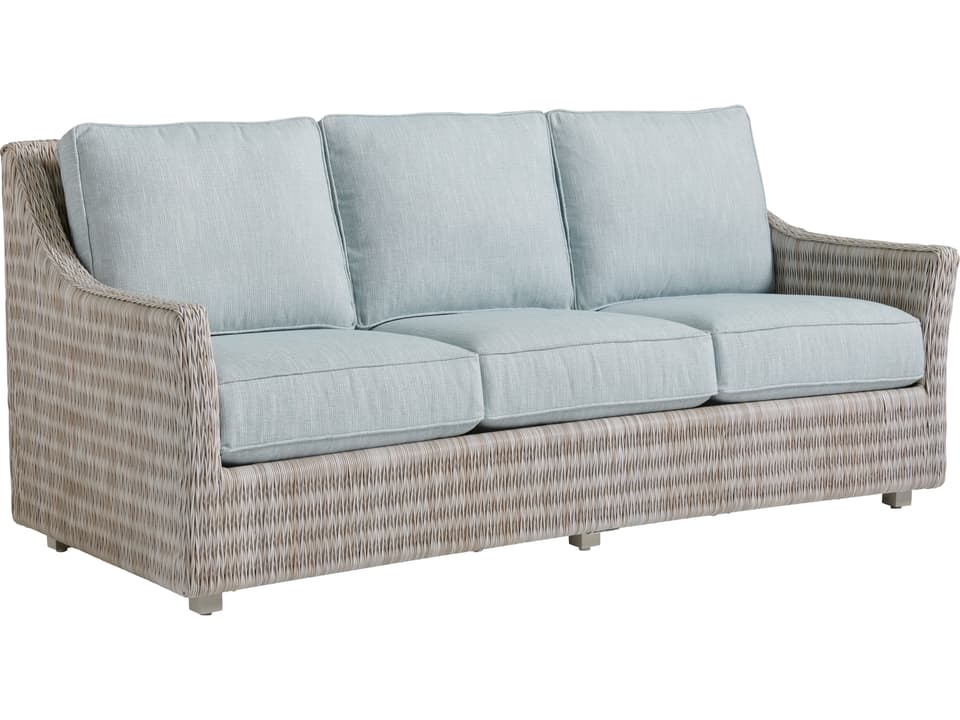 Seabrook Aluminum Wicker Sofa in Oyster White