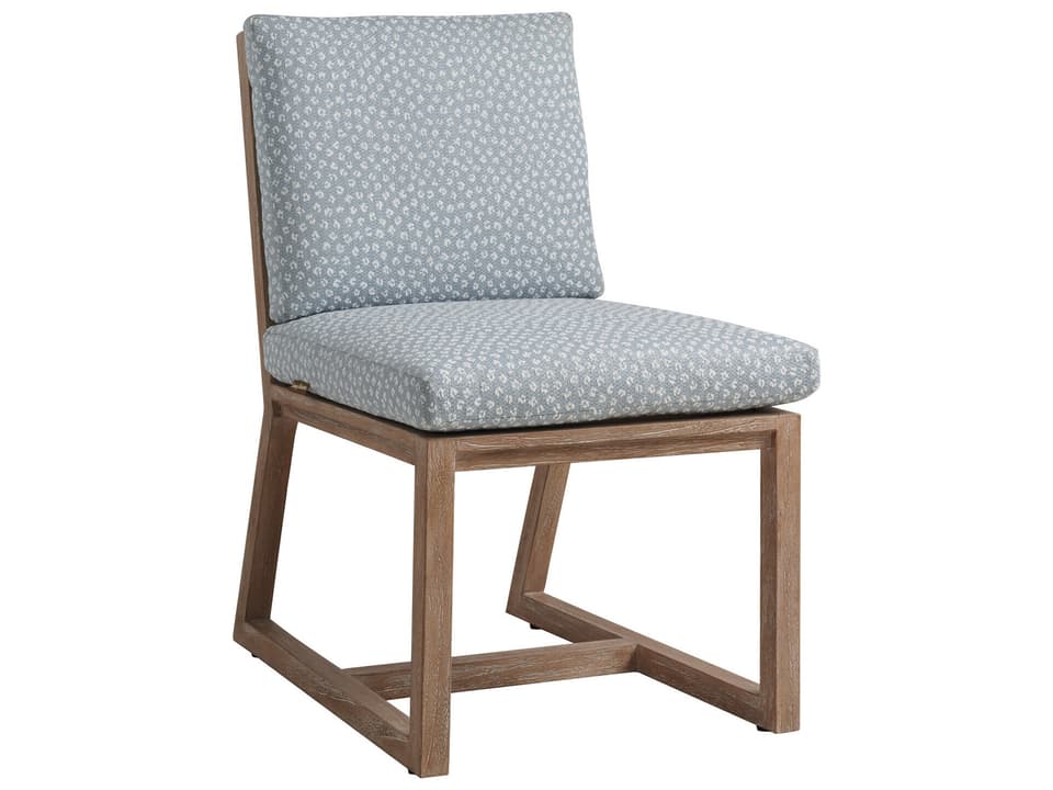 Stillwater Cove Teak Dining Side Chair in Light Taupe