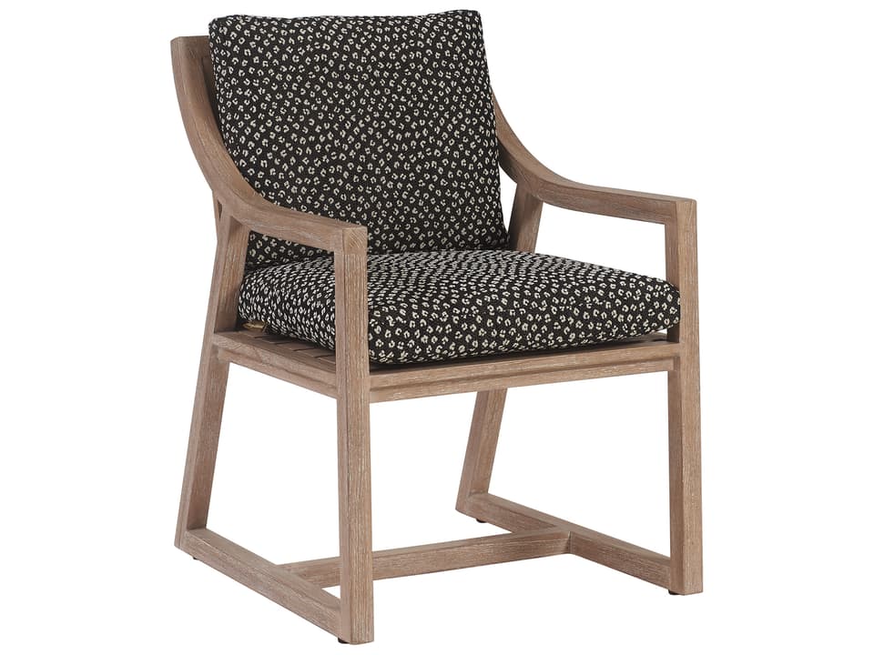 Stillwater Cove Teak Dining Arm Chair in Light Taupe