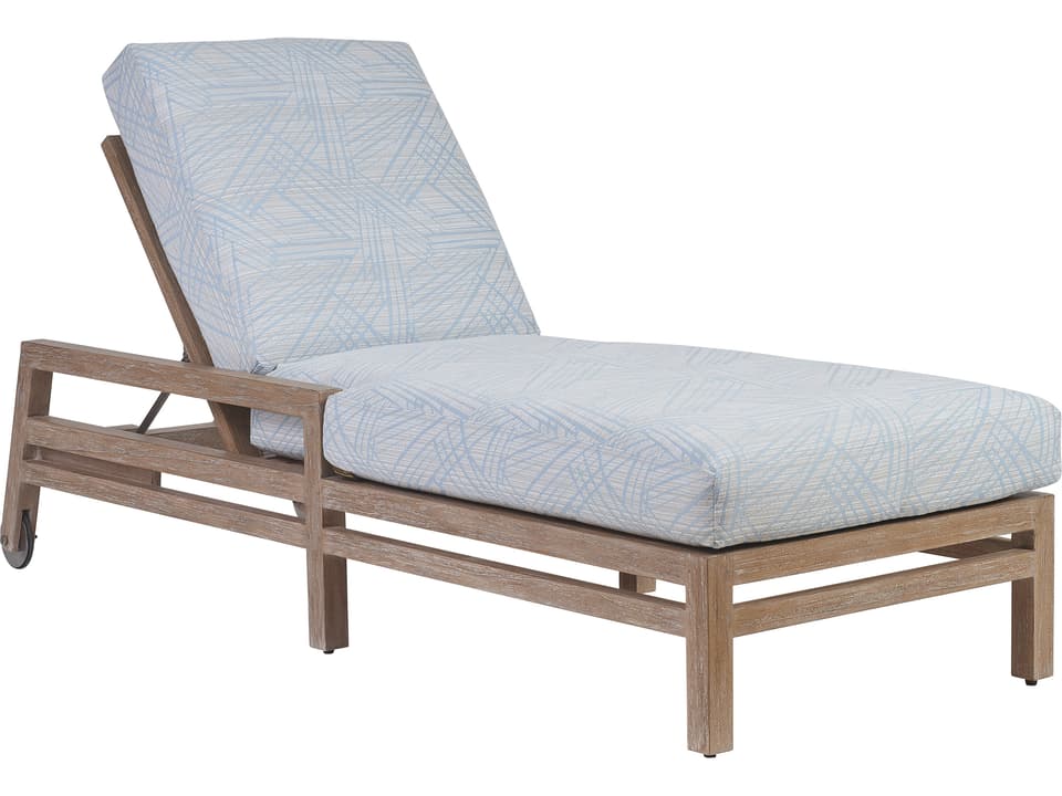 Stillwater Cove Teak Adjustable Chaise Lounge in Light Taupe