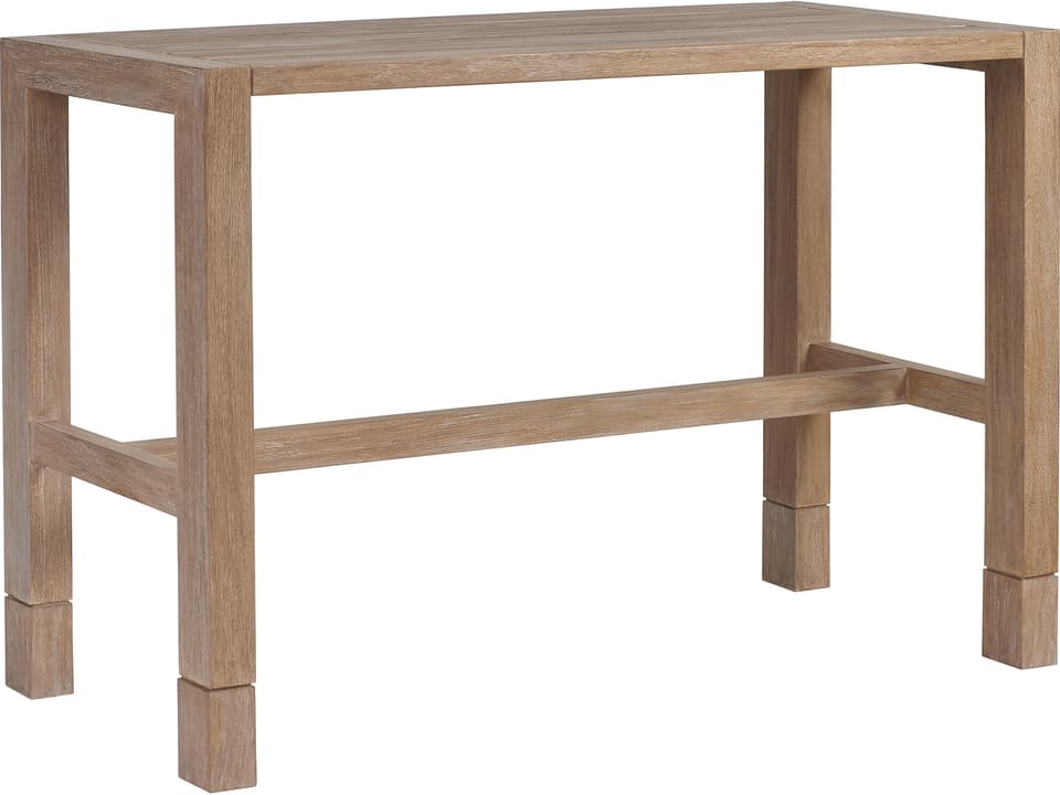 Stillwater Cove Rectangular Teak Bistro Table in Light Taupe