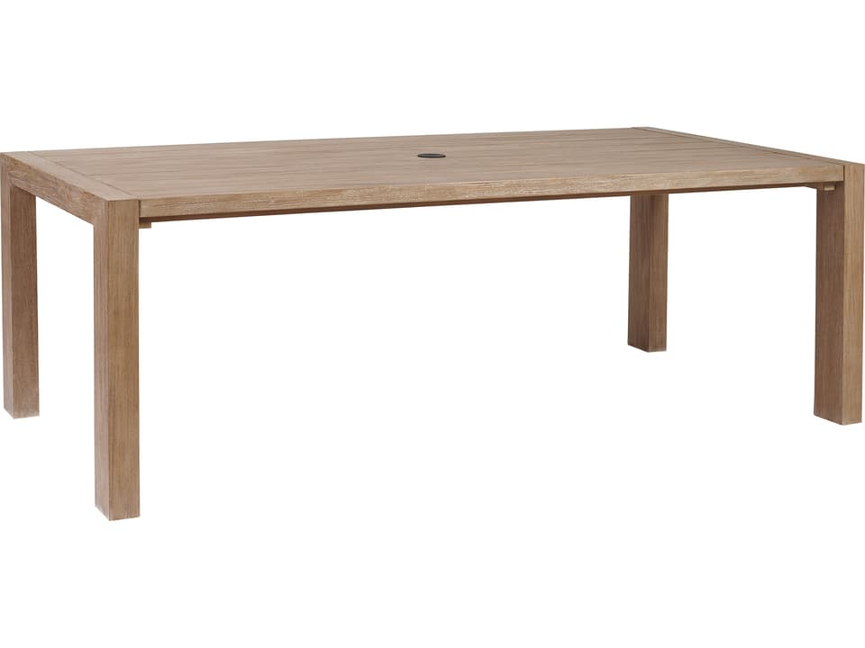 Stillwater Cove 88-Inch Teak Rectangular Dining Table with Umbrella Hole