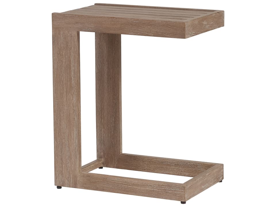 Stillwater Cove Teak Rectangular Drink Table in Light Taupe
