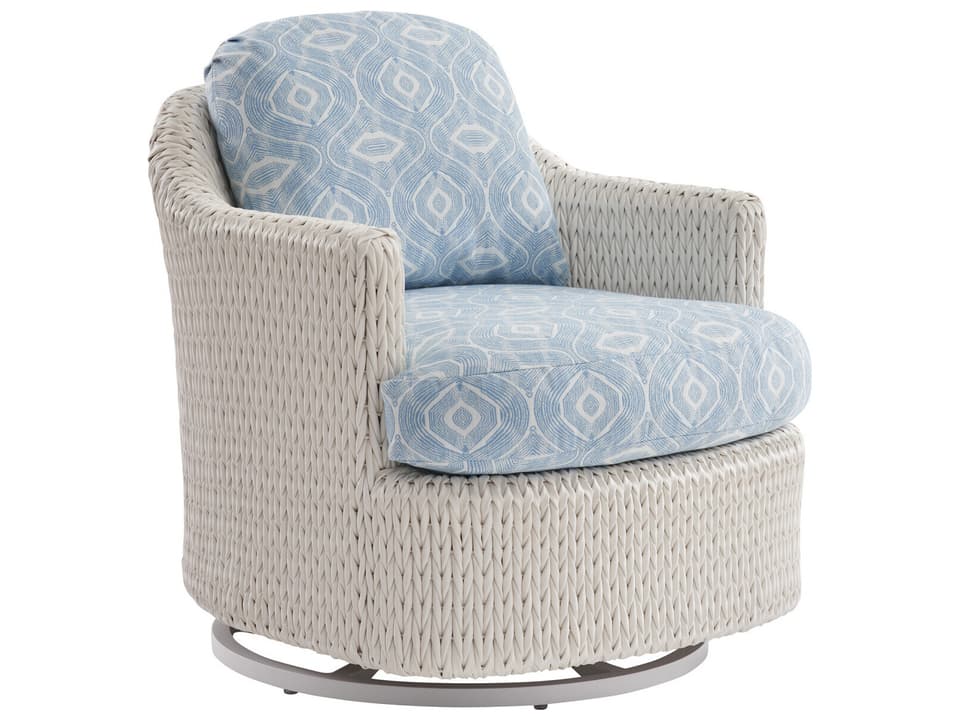 Ocean Breeze Promenade Aluminum Wicker Swivel Lounge Chair