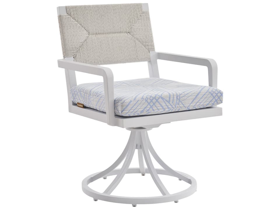 Ocean Breeze Promenade Aluminum Wicker Swivel Rocker Dining Arm Chair