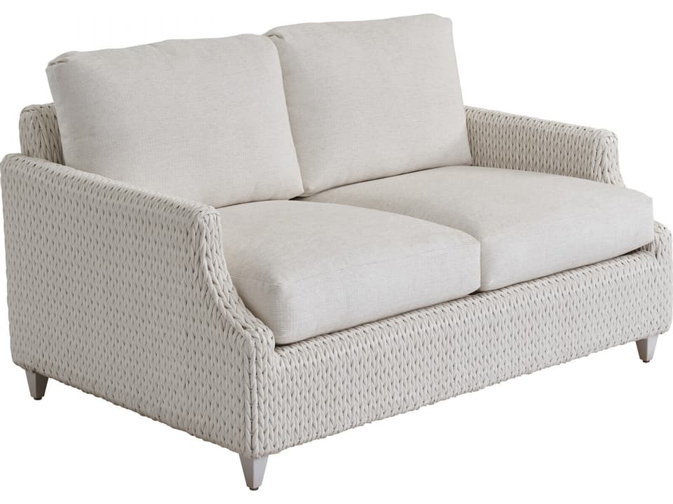 Old Breeze Promenade Aluminum Wicker Loveseat in Pearl White