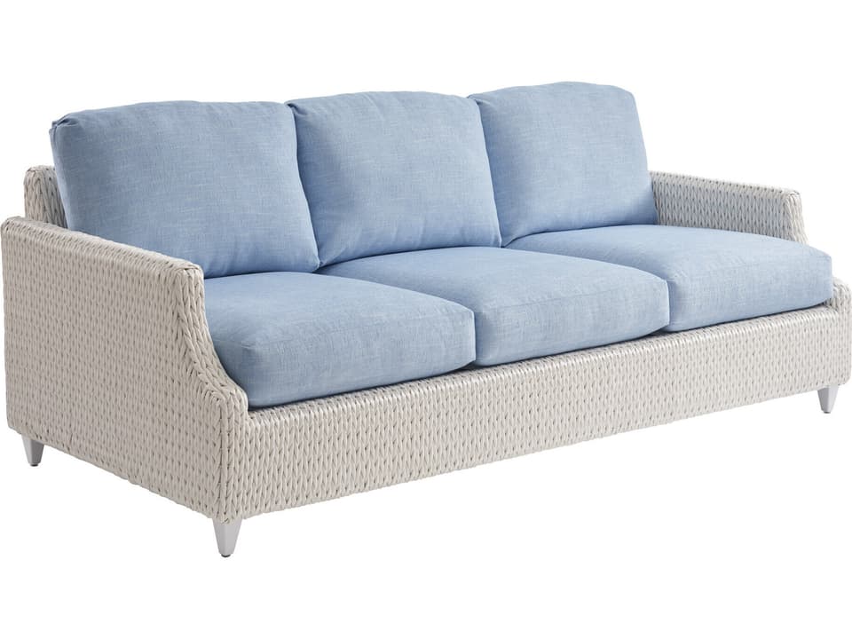 Ocean Breeze Promenade 81-Inch Aluminum Wicker 3-Person Sofa