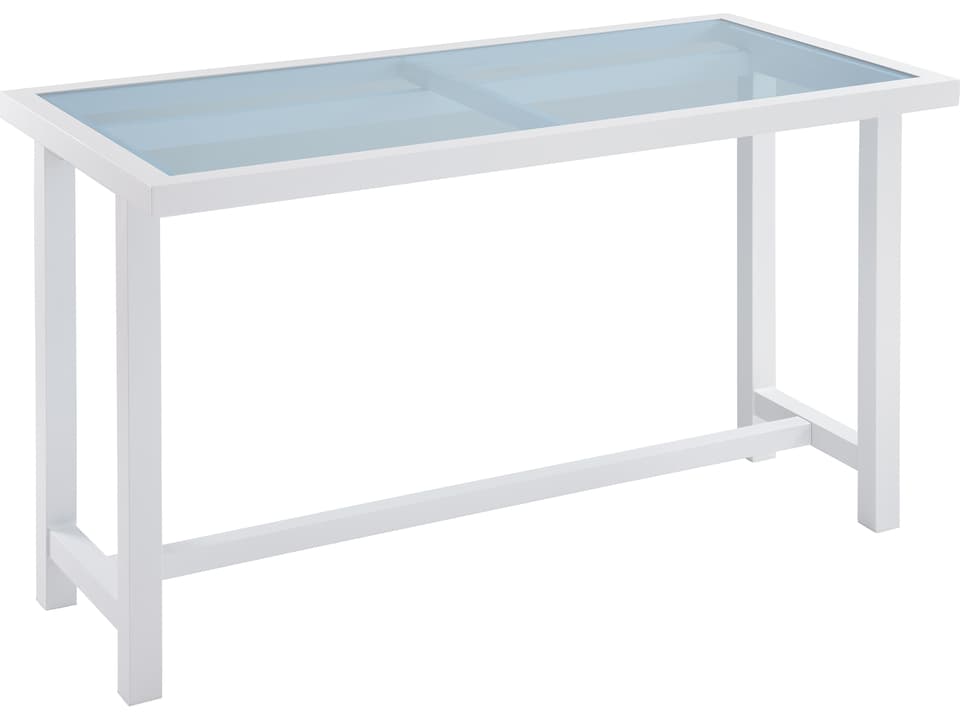 Ocean Breeze Promenade Rectangular Aluminum Glass Top Bistro Table