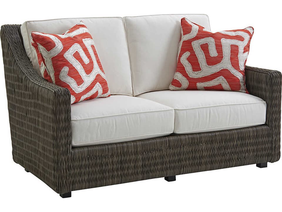 Cypress Point Ocean Terrace Wicker Loveseat in Aged Iron