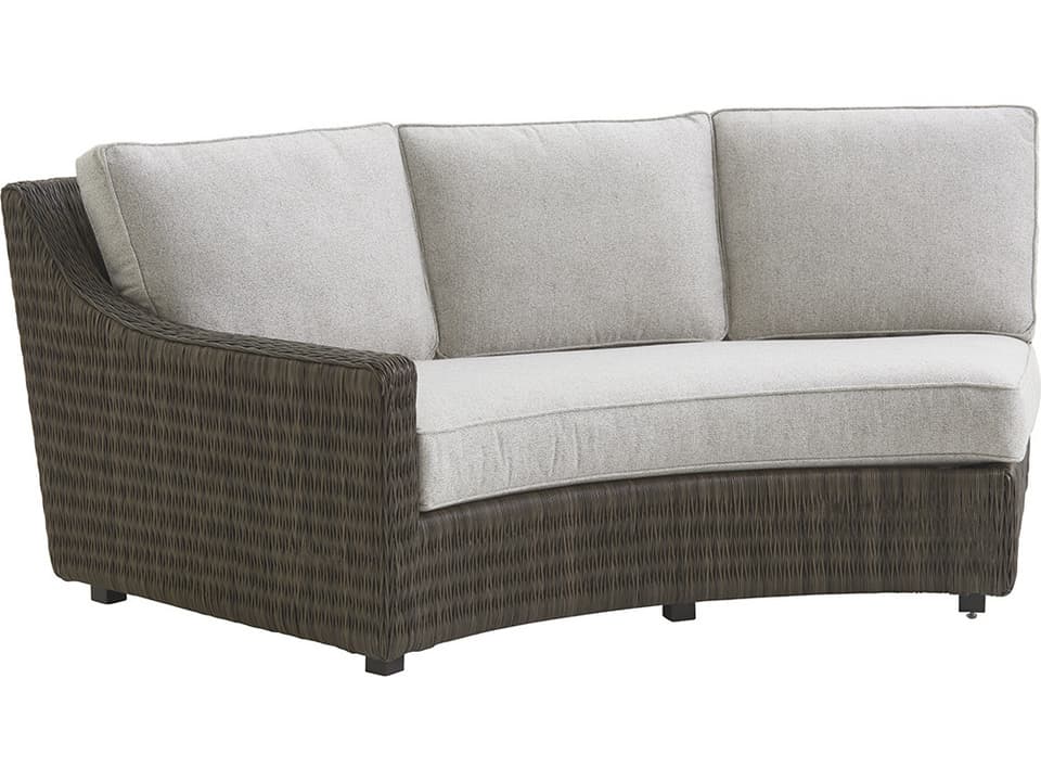 Cypress Wicker Point Ocean Terrace Left Arm Curved Sectional Sofa