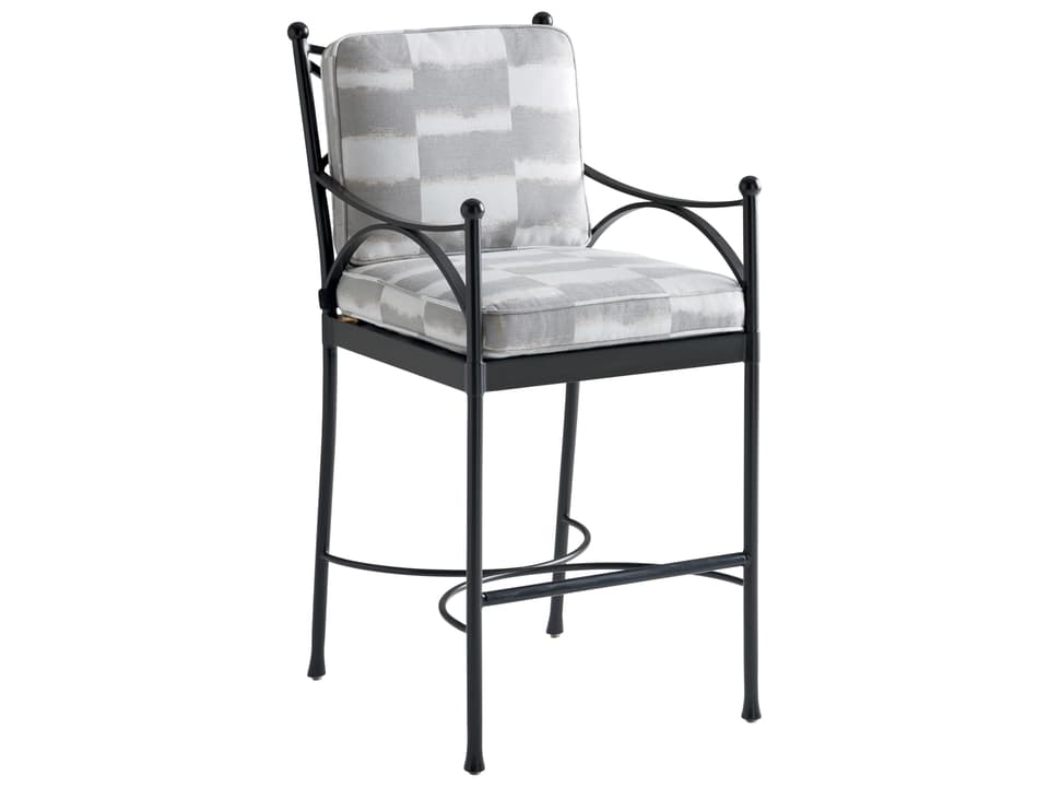 Pavlova Bar Stool with Graphite Aluminum Frame