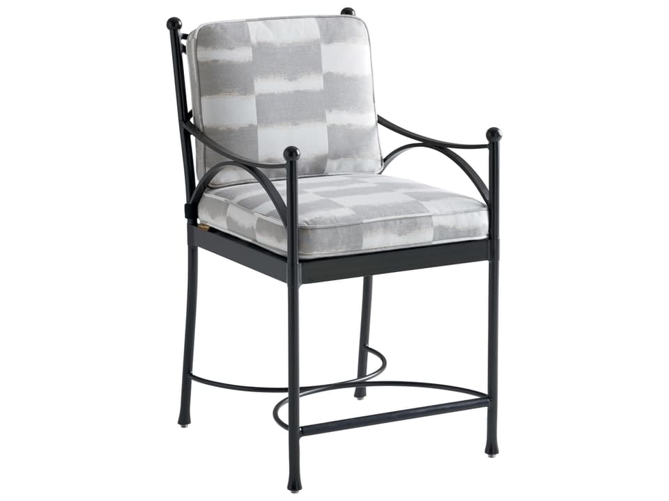 Pavlova Aluminum Counter Stool with Customizable Cushions in Graphite