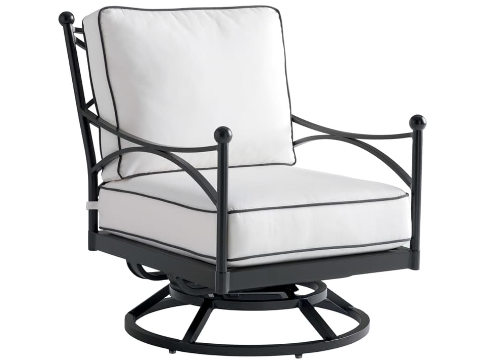 Pavlova Aluminum Swivel Lounge Chair with Cushion Set in Graphite