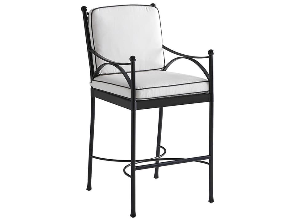 Pavlova Aluminum Bar Stool with Sunbrella in Graphite