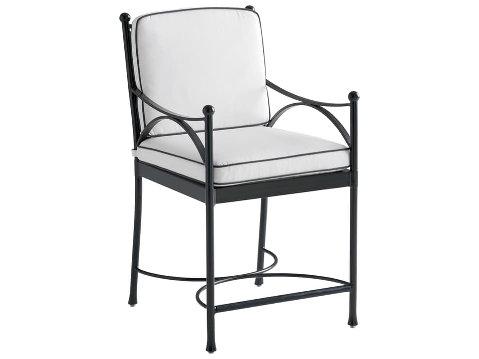 Pavlova Aluminum Counter Stool with Cushion Set in Graphite