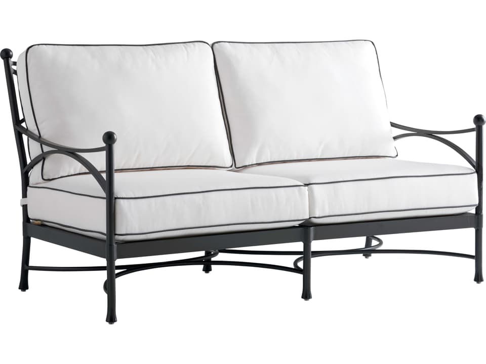 Pavlova 2-Seat Sunbrella Loveseat in Graphite Aluminum