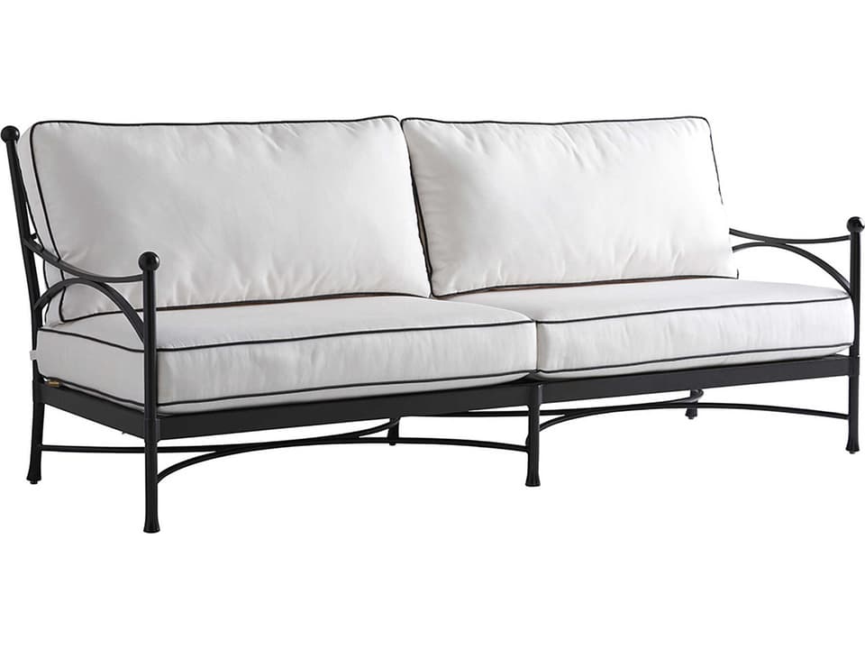 Pavlova Aluminum Sofa with Sunbrella Cushions in Graphite