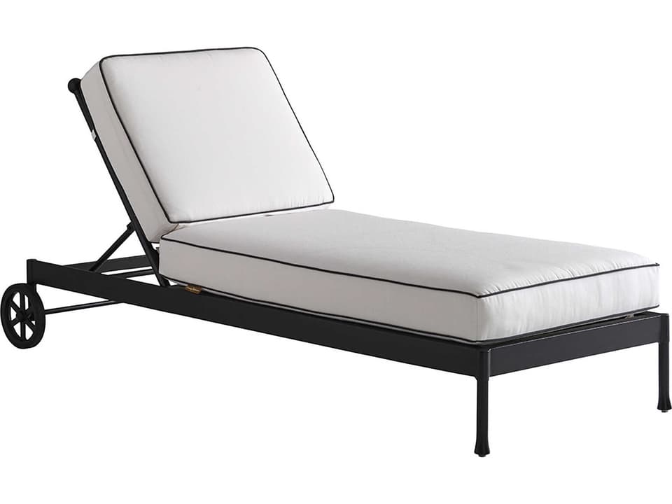 Pavlova Aluminum Chaise Lounge with Sunbrella Cushions in Graphite