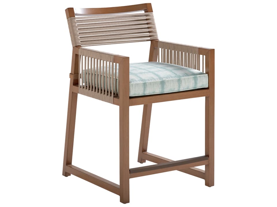 St Tropez Aluminum Counter Stool with Lanyard Cording