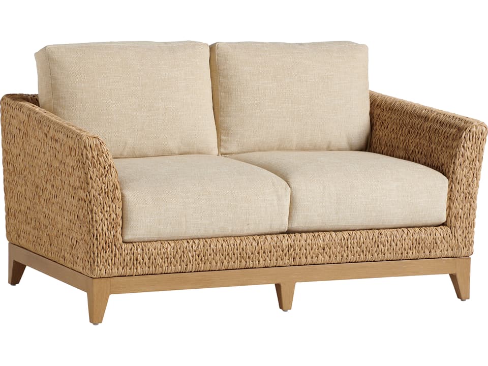 Los Altos Valley View Wicker Loveseat with Flared Arms