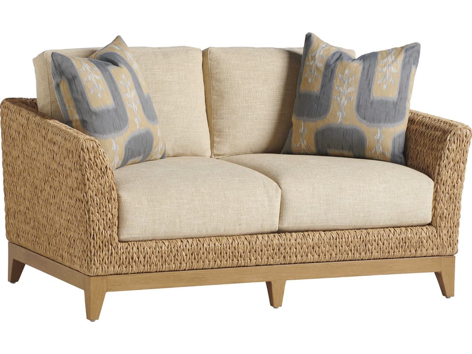 Los Altos Valley View Wicker Loveseat with Cushions