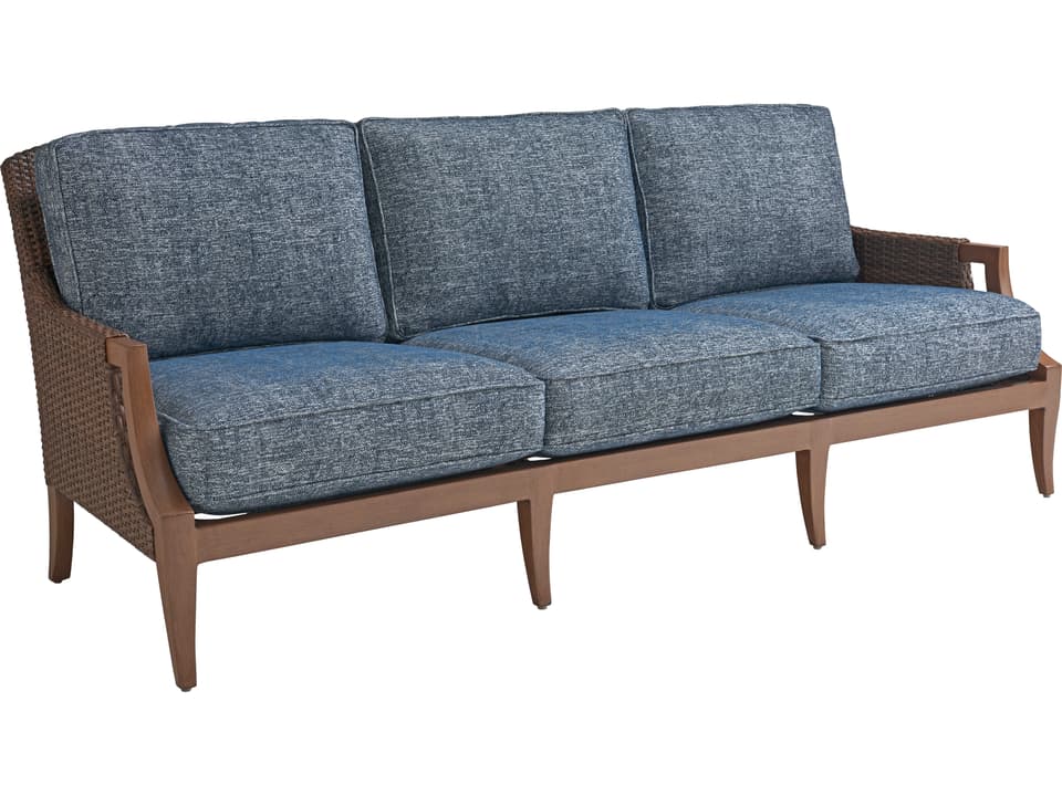 Harbor Isle Wicker Sofa with Performance Fabric Cushions