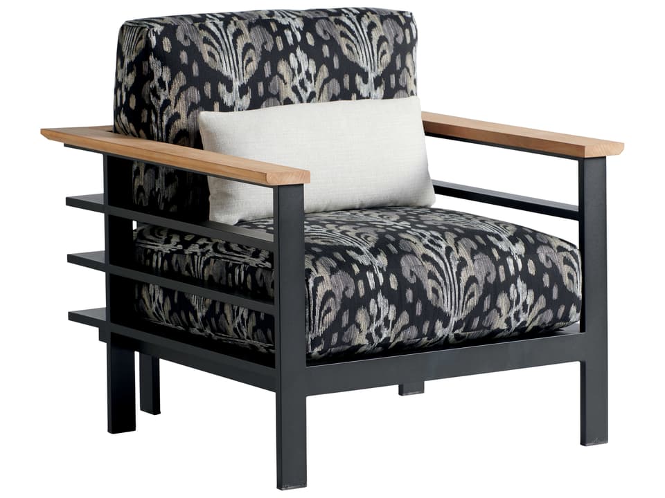 South Beach Aluminum and Teak Lounge Chair in Dark Graphite
