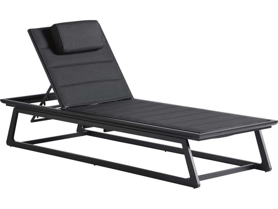 South Beach Aluminum Chaise Lounge with Obsidian Sling in Dark Graphite