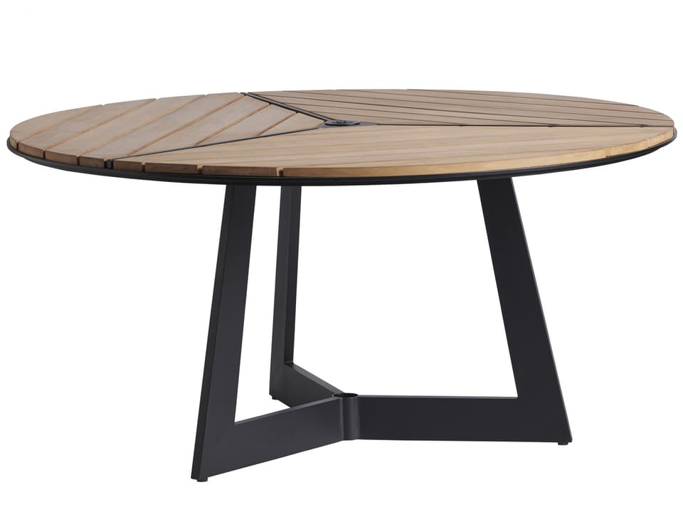South Beach Teak Round Dining Table with Umbrella Hole