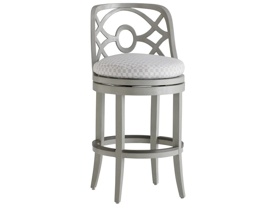 Silver Sands Aluminum Swivel Bar Stool in Oyster Shell