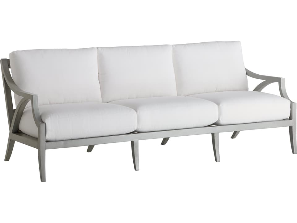 Silver Sands 88-Inch Aluminum Sofa in Oyster Shell