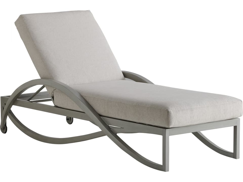 Silver Sands Aluminum Chaise Lounge with Wheels in Oyster Shell
