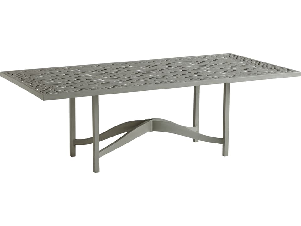 Silver Sands 88-Inch Rectangular Cast Aluminum Dining Table in Oyster Shell